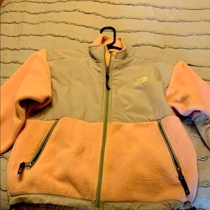 Youth medium pink north face fleece: LIKE NEW: price drop!!!!